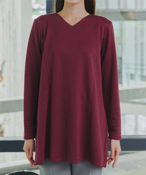 バックフレア裏毛チュニック（Tシャツ/カットソー）｜Tiaclasse