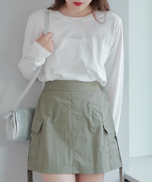 Another Branch olive des olive（アナザーブランチオリーブデオリーブ）の「ラメ刺繍ロンＴ（Tシャツ/カットソー・レディース・ベージュ/グリーン/ブラウン/ボルドー/オフホワイト/チャコールグレー/ブラック・FREE）」の2枚目の写真