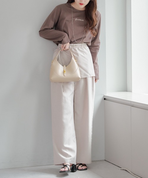 Another Branch olive des olive（アナザーブランチオリーブデオリーブ）の「ラメ刺繍ロンＴ（Tシャツ/カットソー・レディース・ベージュ/グリーン/ブラウン/ボルドー/オフホワイト/チャコールグレー/ブラック・FREE）」の19枚目の写真