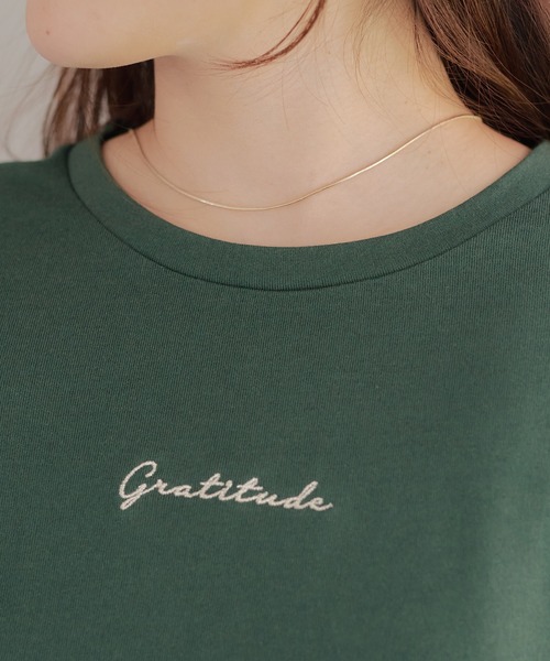 Another Branch olive des olive（アナザーブランチオリーブデオリーブ）の「ラメ刺繍ロンＴ（Tシャツ/カットソー・レディース・ベージュ/グリーン/ブラウン/ボルドー/オフホワイト/チャコールグレー/ブラック・FREE）」の8枚目の写真