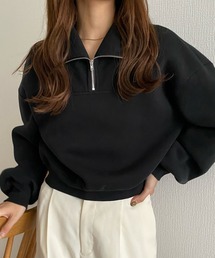callautia | ハーフジップショート丈スウェット(スウェット)