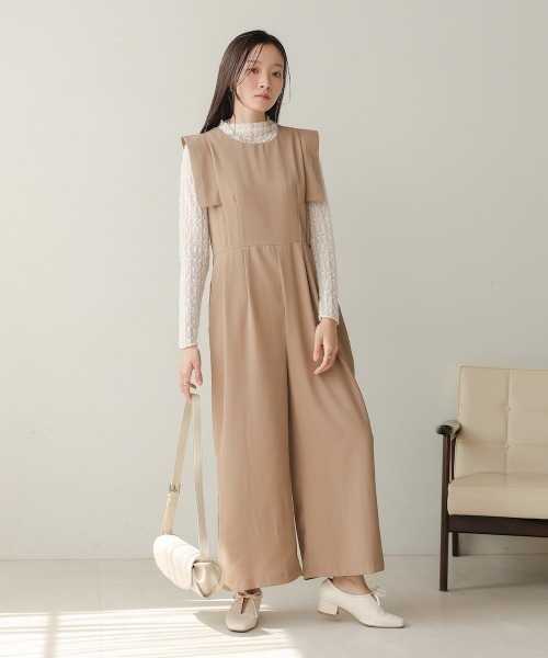 Bab(バブ)の「ベルト付きオールインワン(つなぎ/オールインワン・レディース・ベージュ/ブラック・M)」の11枚目の写真