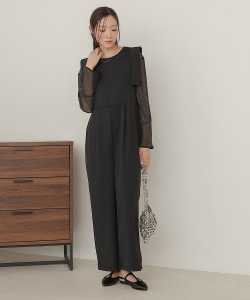 Bab(バブ)の「ベルト付きオールインワン(つなぎ/オールインワン・レディース・ベージュ/ブラック・M)」の14枚目の写真