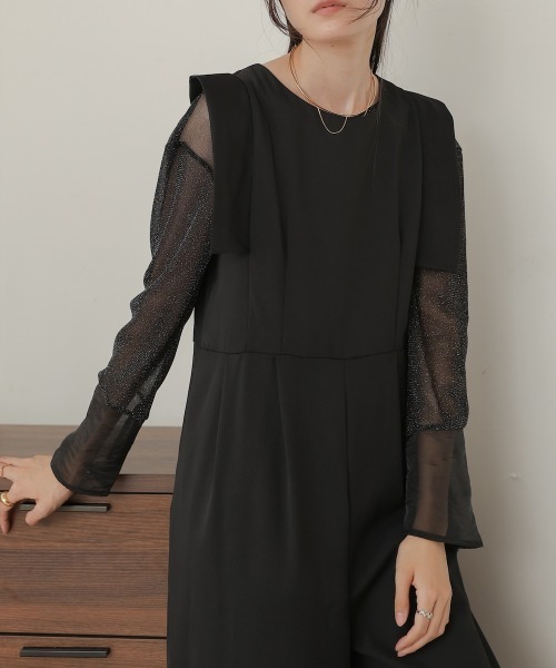 Bab(バブ)の「ベルト付きオールインワン(つなぎ/オールインワン・レディース・ベージュ/ブラック・M)」の17枚目の写真