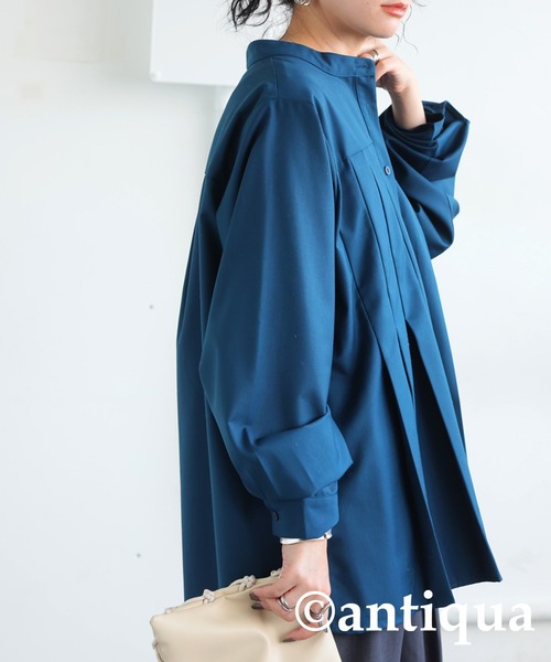 antiqua(アンティカ)の「アシメプリーツシャツ(シャツ/ブラウス・レディース・ブラック/ブルー・ONESIZE)」の10枚目の写真