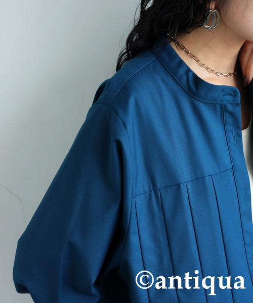 antiqua(アンティカ)の「アシメプリーツシャツ(シャツ/ブラウス・レディース・ブラック/ブルー・ONESIZE)」の12枚目の写真