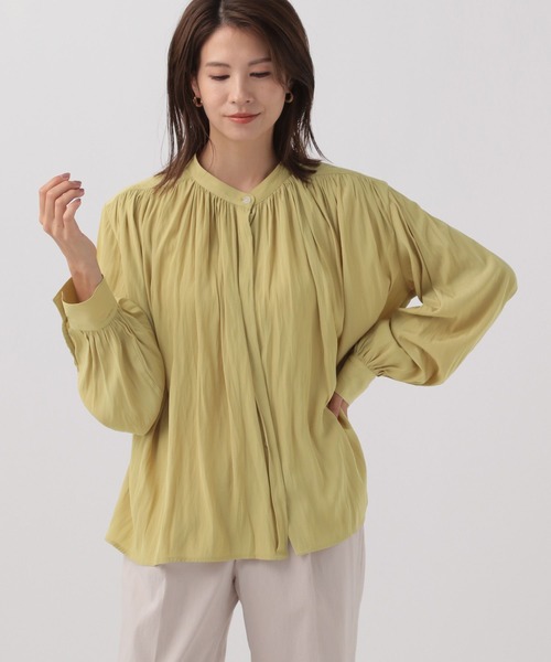 Elura（エルーラ）の「つや着映えブラウス/140935（シャツ/ブラウス・レディース・ライトブルー/ライトイエロー/ネイビー/ホワイト・LARGE/MEDIUM）」の11枚目の写真