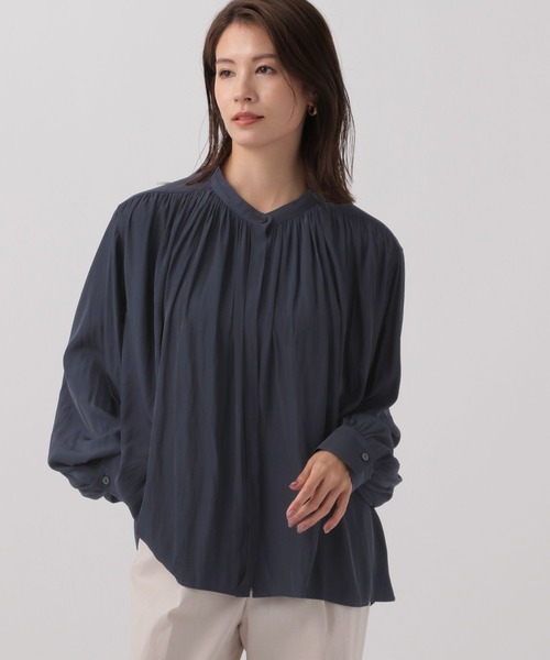 Elura（エルーラ）の「つや着映えブラウス/140935（シャツ/ブラウス・レディース・ライトブルー/ライトイエロー/ネイビー/ホワイト・LARGE/MEDIUM）」の19枚目の写真