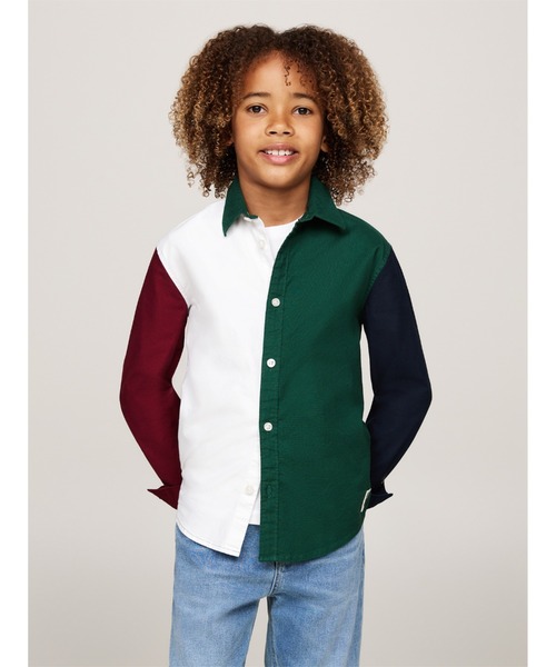 【セール】BOYS カラーブロックロングスリーブシャツ（シャツ/ブラウス）｜TOMMY HILFIGER（トミーヒルフィガー） 6,545円