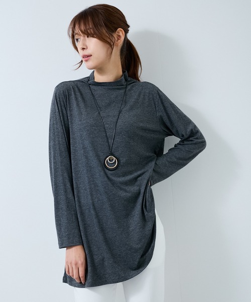 Jayro（ジャイロ）の「ボトルネックカットソープルオーバー（Tシャツ/カットソー・レディース・ホワイト系その他/グリーン/ピンク/パープル/マスタード/チャコールグレー/ブルー/ブラック・FREE）」の4枚目の写真