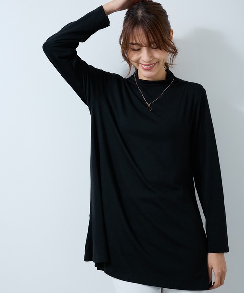 セール】ボトルネックカットソープルオーバー（Tシャツ