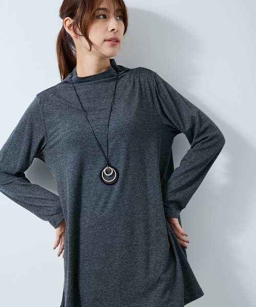 20-60代からのファッション通販  セール】ボトルネックカットソープルオーバー（Tシャツ トップス