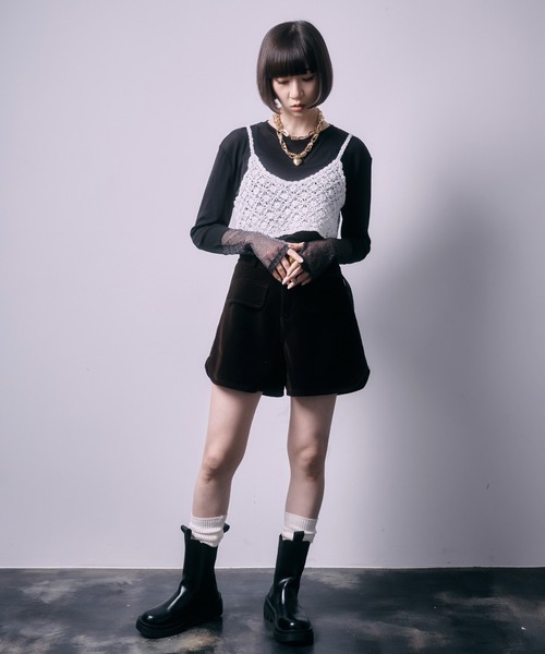 SEN TOKYO(セントーキョー)の「パワーメッシュシアーラメ混カットソー(Tシャツ/カットソー・レディース・チャコールグレー/ブラック・FREE)」の7枚目の写真
