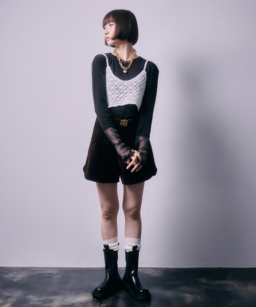 SEN TOKYO(セントーキョー)の「パワーメッシュシアーラメ混カットソー(Tシャツ/カットソー・レディース・チャコールグレー/ブラック・FREE)」の9枚目の写真