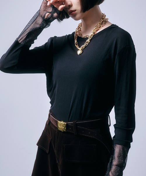SEN TOKYO(セントーキョー)の「パワーメッシュシアーラメ混カットソー(Tシャツ/カットソー・レディース・チャコールグレー/ブラック・FREE)」の20枚目の写真