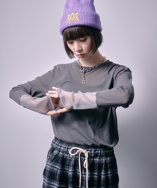 SEN TOKYO(セントーキョー)の「パワーメッシュシアーラメ混カットソー(Tシャツ/カットソー・レディース・チャコールグレー/ブラック・FREE)」の21枚目の写真