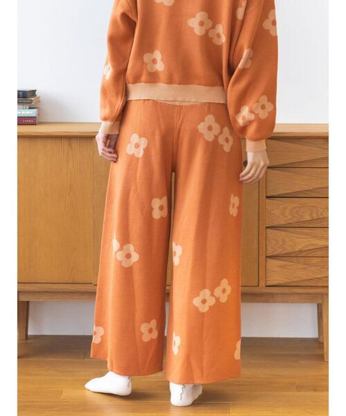 【セール】デイジー柄ジャカードニットパンツ(その他パンツ)|Et grenier by Samansa Mos2(エグルニエバイサマンサモスモス) 【セール】デイジー柄ジャカードニットパンツ(その他パンツ)|Et grenier by Samansa Mos2(エグルニエバイサマンサモスモス)