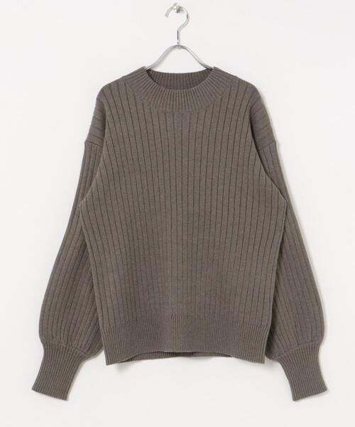 ITEMS URBANRESEARCH(アイテムズ アーバンリサーチ)の「ワイドリブボリュームスリーブニット(ニット/セーター・レディース・ブラック/アイボリー/モカ/グリーン・FREE)」の9枚目の写真