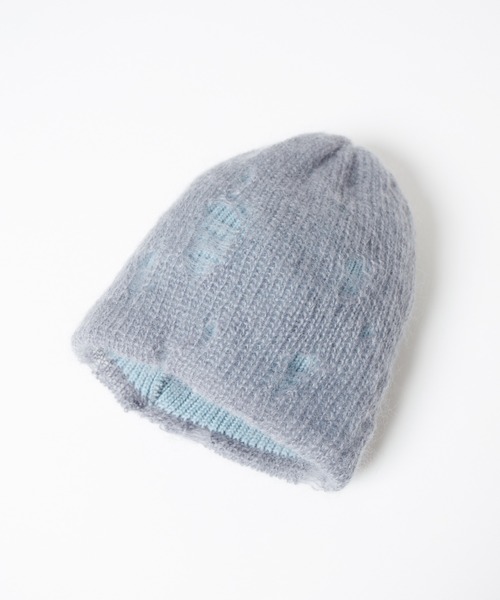 RACAL(ラカル)の「Ripped Mohair Wool Layered Knit Beanie / ダメージ加工モヘアレイヤーニットビーニー(ニットキャップ/ビーニー・レディース・アイボリー/ブラック/グレー/ライトパープル・FREE)」の15枚目の写真