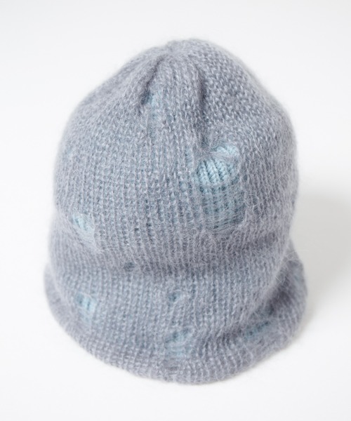 RACAL(ラカル)の「Ripped Mohair Wool Layered Knit Beanie / ダメージ加工モヘアレイヤーニットビーニー(ニットキャップ/ビーニー・レディース・アイボリー/ブラック/グレー/ライトパープル・FREE)」の20枚目の写真
