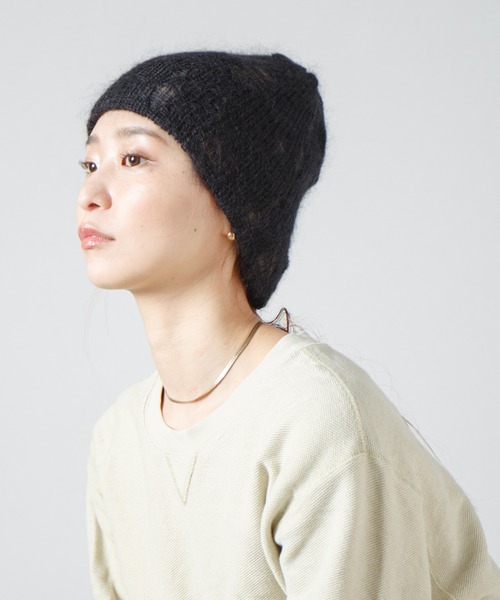 RACAL(ラカル)の「Ripped Mohair Wool Layered Knit Beanie / ダメージ加工モヘアレイヤーニットビーニー(ニットキャップ/ビーニー・レディース・アイボリー/ブラック/グレー/ライトパープル・FREE)」の13枚目の写真