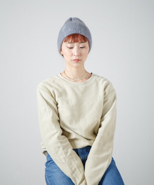RACAL(ラカル)の「Ripped Mohair Wool Layered Knit Beanie / ダメージ加工モヘアレイヤーニットビーニー(ニットキャップ/ビーニー・レディース・アイボリー/ブラック/グレー/ライトパープル・FREE)」の9枚目の写真