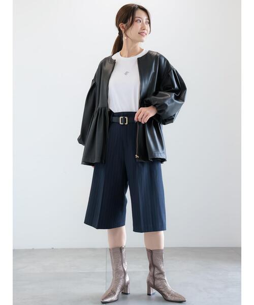 Te chichiフェイクレザーペプラムブルゾン Te chichi（テチチ）の「フェイクレザーペプラムブルゾン