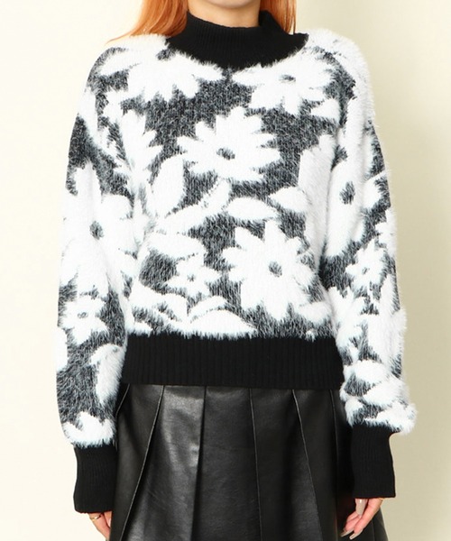 【フランス製】 レオナール 花柄 ニット セーター 総柄 チュニックニット 3 LEONARD FASHION】可愛い花柄ニット