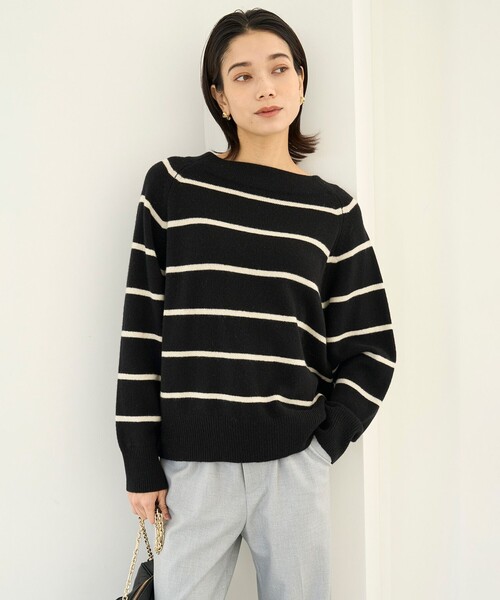 UNFILO(アンフィーロ)の「カシミヤブレンド オフネックニット(ニット/セーター・レディース・アイボリー系/ネイビー系/ライトグレー系1/ライトグレー系/ベージュ系/オレンジ系/スカイブルー系/ブラック系1・SMALL/MEDIUM)」の16枚目の写真