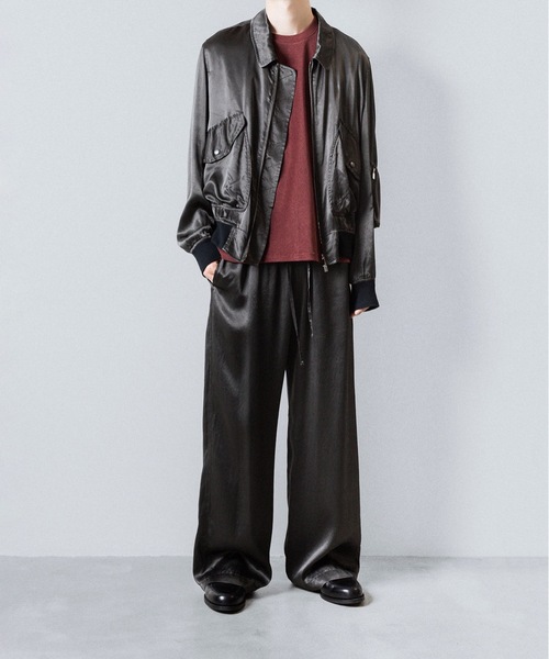 VEIN （ヴェイン）の「RY ピグメント プリントサテン フライトジャケット / RY PIGMENT PRINT SATIN FLIGHT JACKET（ミリタリージャケット・メンズ・カーキ系/ブラック・1/2/3）」の12枚目の写真