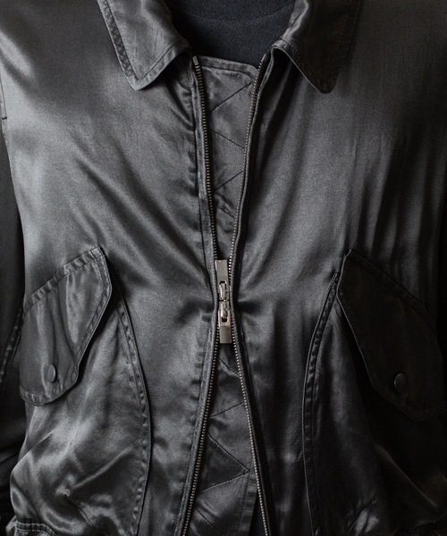 セール】RY ピグメント プリントサテン フライトジャケット / RY