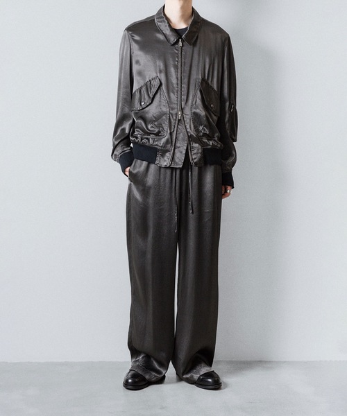 VEIN （ヴェイン）の「RY ピグメント プリントサテン フライトジャケット / RY PIGMENT PRINT SATIN FLIGHT JACKET（ミリタリージャケット・メンズ・カーキ系/ブラック・1/2/3）」の11枚目の写真