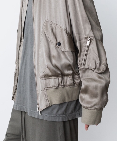 セール】RY ピグメント プリントサテン フライトジャケット / RY