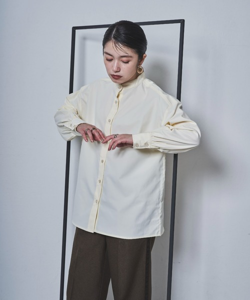 tarin arin(タリンアリン)の「【150㎝前後の小柄さんサイズ】パフスリーブビッグスリットシャツ(シャツ/ブラウス・レディース・チャコールグレー/ホワイト/サックスブルー・S/M)」の16枚目の写真