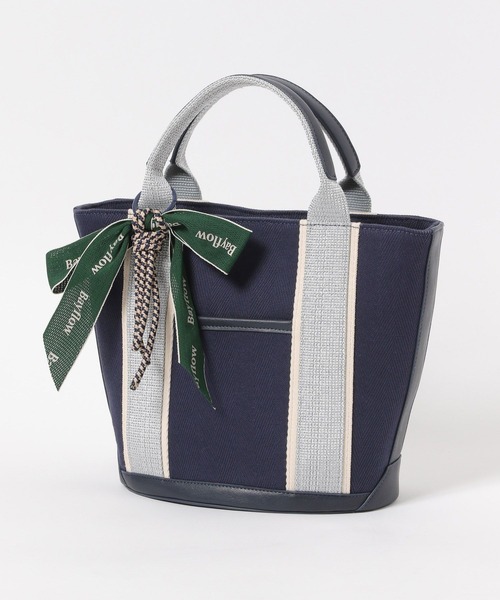 BAYFLOW（ベイフロー）の「リボンチャームラメショルダートート（トートバッグ・レディース・ネイビー/アイボリー・FREE）」の9枚目の写真