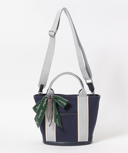 BAYFLOW（ベイフロー）の「リボンチャームラメショルダートート（トートバッグ・レディース・ネイビー/アイボリー・FREE）」の13枚目の写真