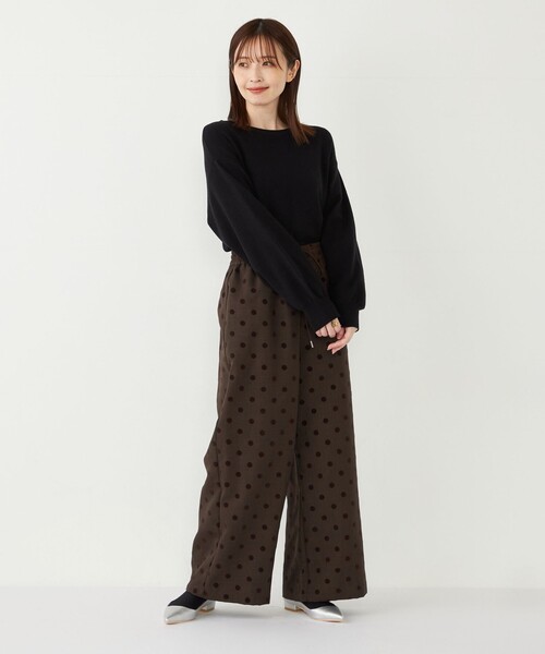 SHIPS Colors(シップス カラーズ)の「SHIPS Colors:〈手洗い可能〉フロッキードット プリント ワイドパンツ(その他パンツ・レディース・ブラウン/ブラック・ONE SIZE)」の18枚目の写真