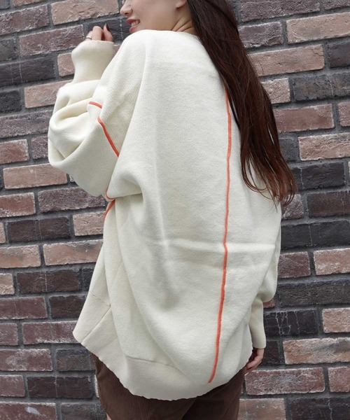 CORNERS(コーナーズ)の「配色ラインコクーンニットプルオーバー(ニット/セーター・レディース・ベージュ系その他/ボルドー/グリーン/ネイビー/杢グレー・FREE)」の12枚目の写真