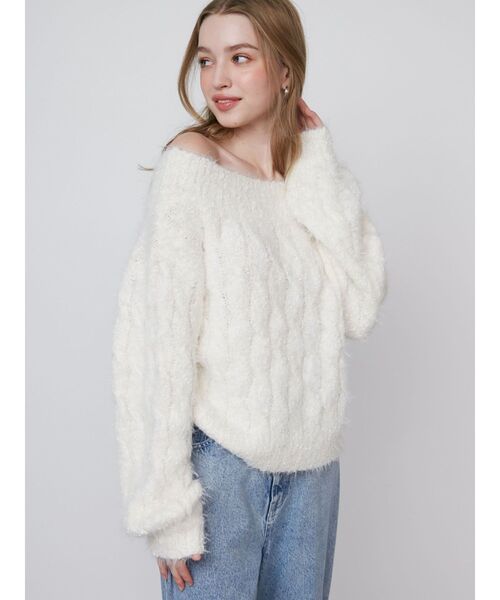 ニット・セーター IONSEOUL Hachi Wing Yarn Mix Knit (4color) JE732 MIXヤーンニット