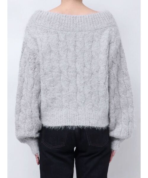 CALNAMUR(カルナムール)の「2WAY MIX YARN CABLE KNIT/2WAYヤーンケーブルニット(ニット/セーター・レディース・ホワイト/グレー/イエロー・FREE)」の7枚目の写真