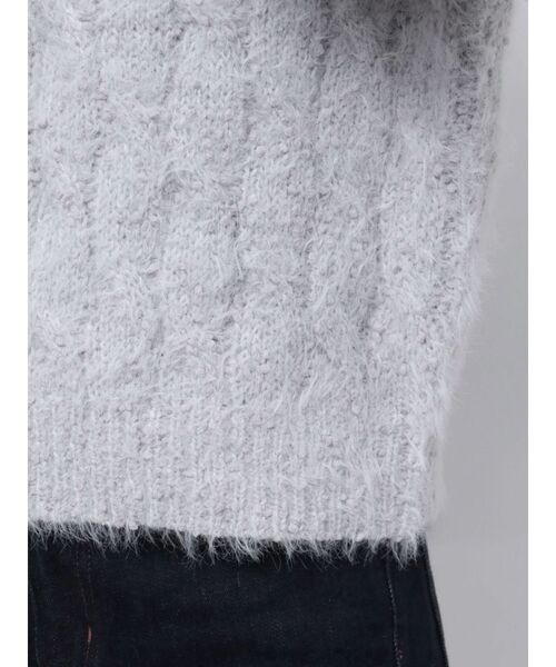 CALNAMUR(カルナムール)の「2WAY MIX YARN CABLE KNIT/2WAYヤーンケーブルニット(ニット/セーター・レディース・ホワイト/グレー/イエロー・FREE)」の10枚目の写真