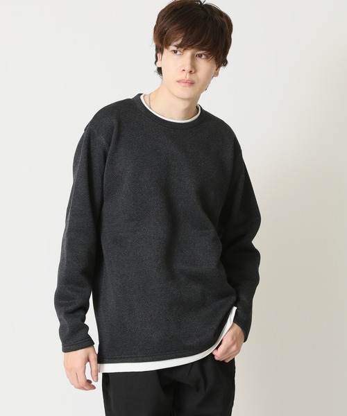 ARCADE（アーケード）の「裏起毛 重ね着風 フェイクレイヤード オーバーサイズ 長袖 Tシャツ CREATION CUBE（Tシャツ/カットソー・メンズ・グレー/ブラック/アイボリー・L/LL/M）」の8枚目の写真