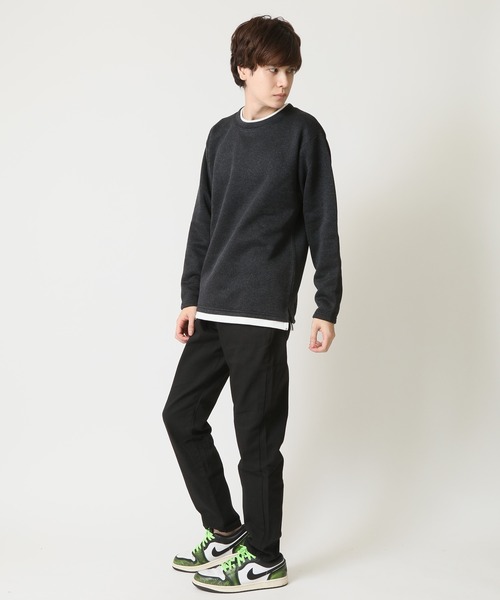 ARCADE（アーケード）の「裏起毛 重ね着風 フェイクレイヤード オーバーサイズ 長袖 Tシャツ CREATION CUBE（Tシャツ/カットソー・メンズ・グレー/ブラック/アイボリー・L/LL/M）」の9枚目の写真