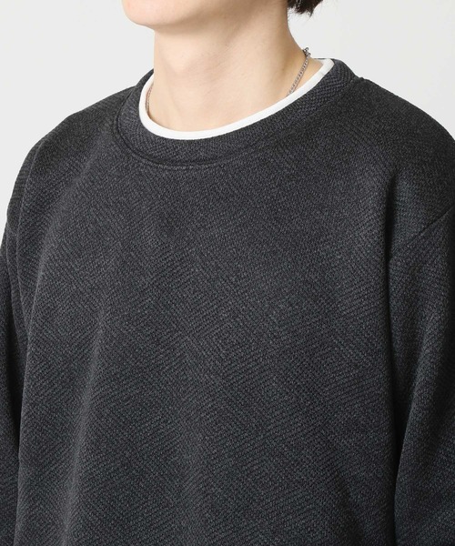 ARCADE（アーケード）の「裏起毛 重ね着風 フェイクレイヤード オーバーサイズ 長袖 Tシャツ CREATION CUBE（Tシャツ/カットソー・メンズ・グレー/ブラック/アイボリー・L/LL/M）」の14枚目の写真