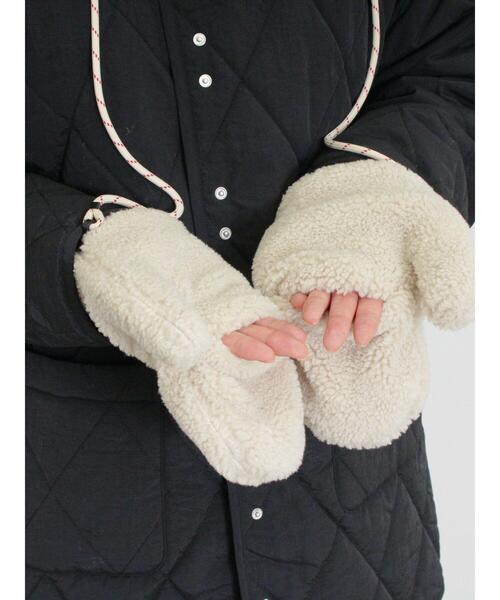 Samansa Mos2（サマンサ モスモス）の「ドローコード付ボアミトン（手袋・レディース・キャメル/オフホワイト・F）」の9枚目の写真