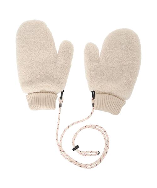 Samansa Mos2（サマンサ モスモス）の「ドローコード付ボアミトン（手袋・レディース・キャメル/オフホワイト・F）」の14枚目の写真