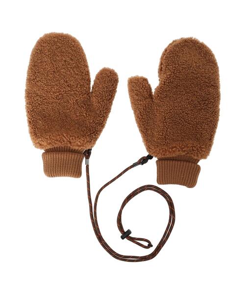 Samansa Mos2（サマンサ モスモス）の「ドローコード付ボアミトン（手袋・レディース・キャメル/オフホワイト・F）」の15枚目の写真