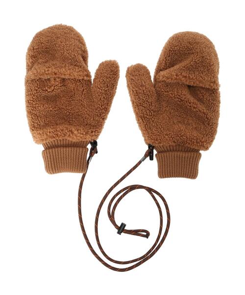 Samansa Mos2（サマンサ モスモス）の「ドローコード付ボアミトン（手袋・レディース・キャメル/オフホワイト・F）」の16枚目の写真