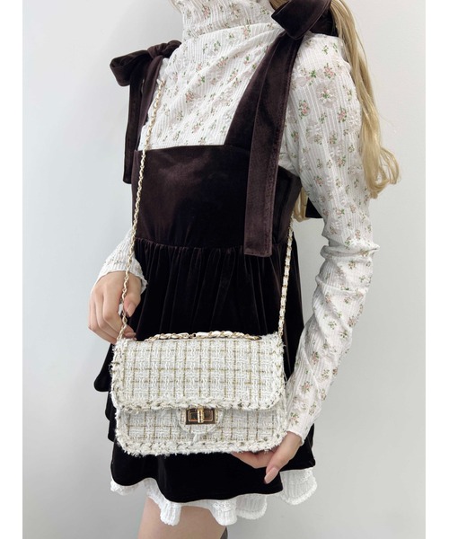 PHILLY（フィリー）の「【PHILLY】2WAYツイードチェーンバッグ（ショルダーバッグ・レディース・アイボリー/ブラック・FREE）」の2枚目の写真