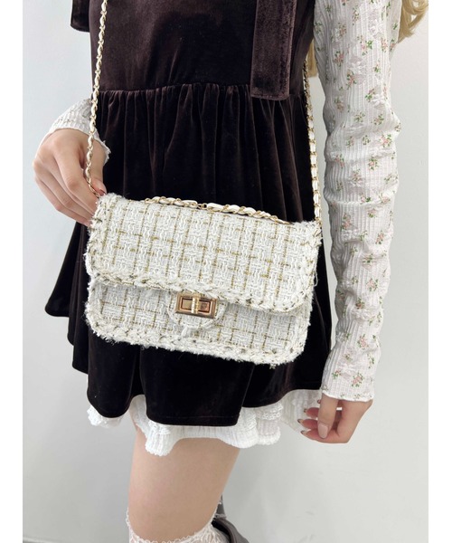 PHILLY（フィリー）の「【PHILLY】2WAYツイードチェーンバッグ（ショルダーバッグ・レディース・アイボリー/ブラック・FREE）」の5枚目の写真